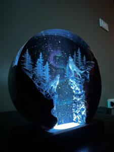 handmade epoxy resin lamp