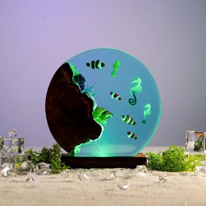 The sea horses and clown fishes lamp - picture 3