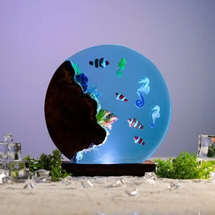 The sea horses and clown fishes lamp - thumbnail