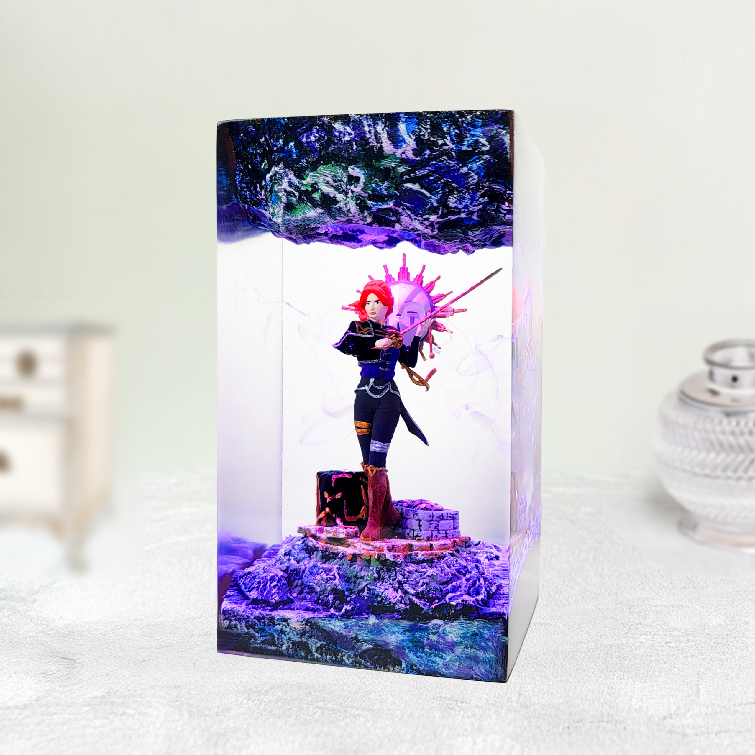Darth Revan Purple 1 Maelle Clair Obscur Female Knight Resin Lamp