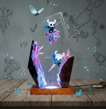 Hollow Knight and Hornet resin diorama lamp