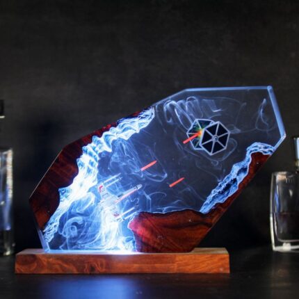 Star Wars X-Wing vs TIE Fighter Epoxy Resin Diorama Lamp