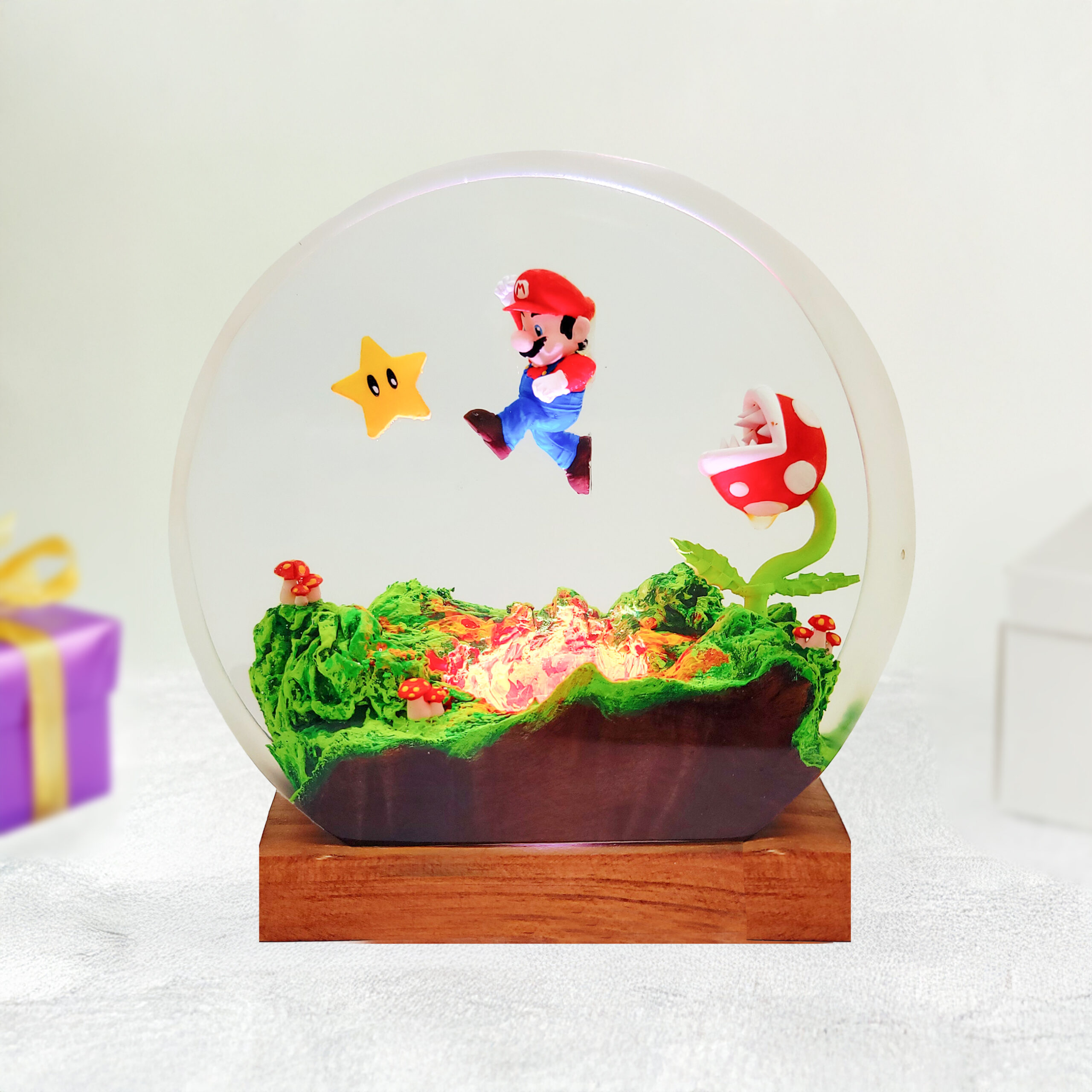 Mario white main Super Mario Piranha Plant Warp Pipe Resin Lamp