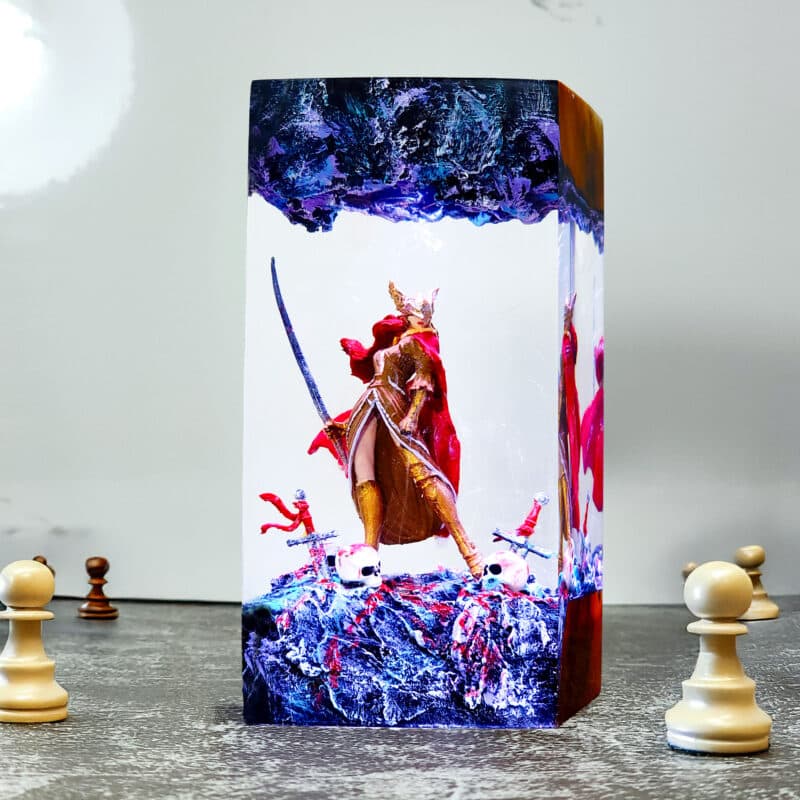 Elden Ring Malenia Lamp, an LED light featuring the iconic Malenia boss figure, perfect for gaming setups and collectors.