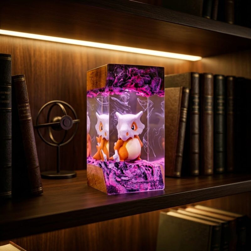 Cubone Resin Lamp handmade Pokémon collectible with LED lighting