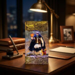 Dungeon Crawler Carl Resin Lamp displayed on a bedside table with warm LED lighting