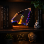 Mandalorian and Grogu Resin Lamp handmade Star Wars collectible with LED lighting