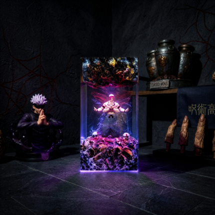 Sukuna Resin Lamp handmade Jujutsu Kaisen collectible with LED lighting