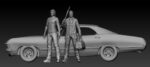 Handmade Sam and Dean Winchester Impala Resin Lamp inspired by Supernatural with LED lighting