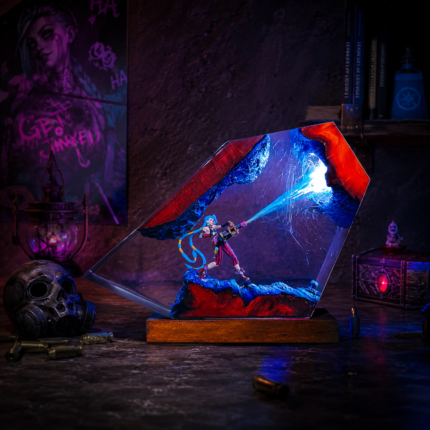 Jinx resin lamp with glowing LED lighting