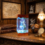Glaceon vs Leafeon resin lamp with glowing LED lighting