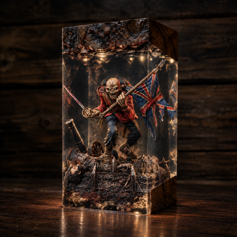 Iron Maiden resin lamp featuring Eddie with LED lighting