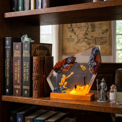 Gollum Lord of the Rings resin lamp with handmade LED lighting